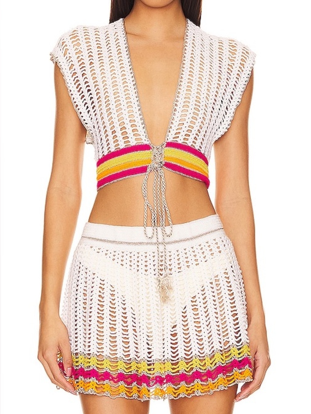 My Beachy Side Crochet Knit Skirt and Top Set Small